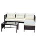 3-Piece Outdoor Patio PE Rattan Wicker Sectional Sofa Set with Seat Cushions