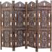 4 Panel Folding Room Divider Wood Screen,Decorative Functional Versatile Portable Partition Reversible Privacy - 4 Panel