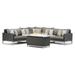 Milo 6 Piece Sunbrella Outdoor Patio Espresso Fire Sectional - Charcoal Gray