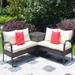 Modern 3 Piece Wicker Rattan Outdoor Patio Sectional Sofa Set with Storage Box, Weather Resistant
