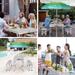 Folding Picnic Table and Umbrella Camping Table for Backyard Outdoor Patio Lawn Party - White With Umbrella