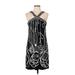 BCBGMAXAZRIA Casual Dress - Shift V-Neck Sleeveless: Black Dresses - Women's Size Large