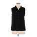 Ann Taylor LOFT Outlet Sleeveless Top Black Polka Dots V Neck Tops - Women's Size X-Large