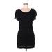 Blu Pepper Casual Dress - Party Scoop Neck Short sleeves: Black Print Dresses - Women's Size Medium