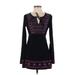 INC International Concepts Casual Dress - A-Line Tie Neck Long sleeves: Black Dresses - Women's Size Small