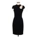 ABS Allen Schwartz Casual Dress - Sheath Mock Short sleeves: Black Solid Dresses - Women's Size Medium