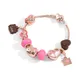 Kawaii Sanrio Charms Bracelet Cute Hello Kitty Diy Bracelet KT Cat Love Heart Beads Bangle for