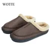 Große Größe 50, Herren-Winter-warme Fell-Hausschuhe, rutschfeste weiche Schuhe für Herren, bequem, flach, für Zuhause, Innenbereich, Schlafzimmer, Schuhe, Herren-Hausschuhe