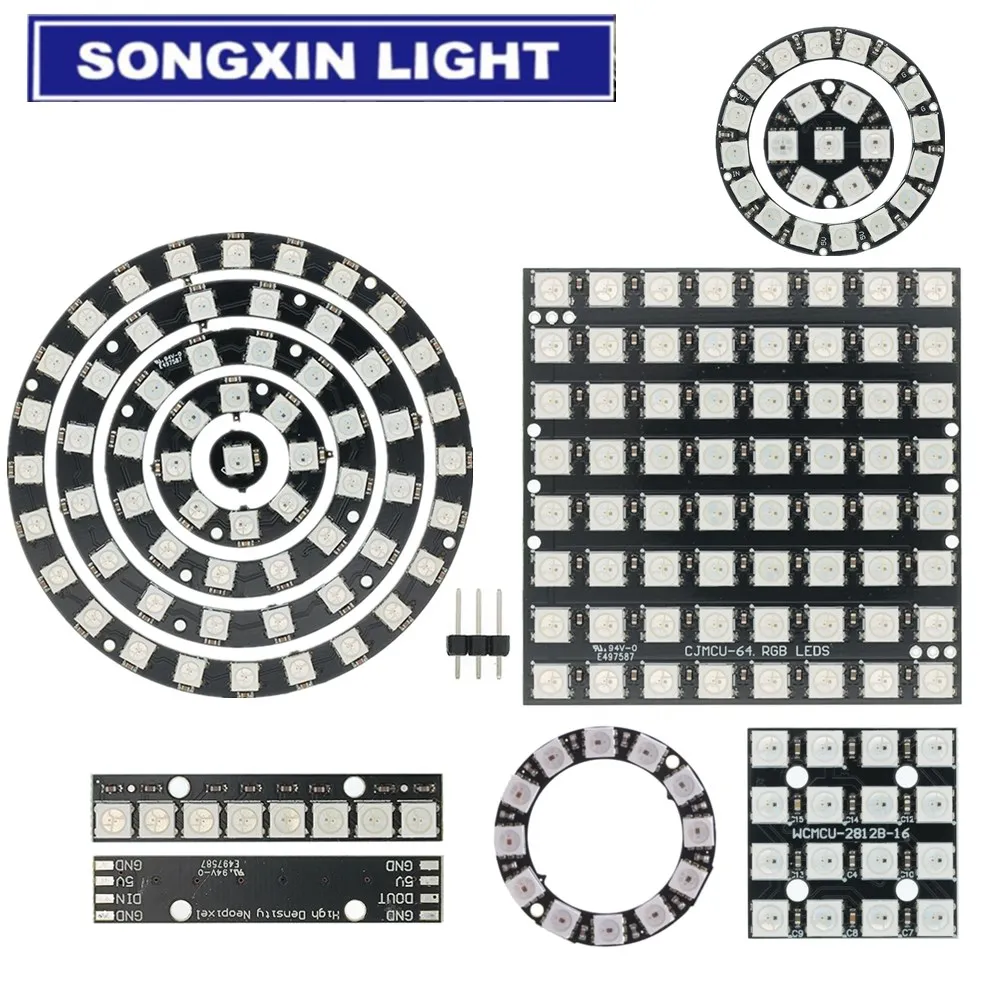 1 Stück 8-Kanal-WS2812 5050 RGB-LED-Leuchten, integriertes, farbgesteuertes Entwicklungsboard 2812 Ws2812b, integrierter Vollfarb-Treiber Image