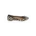 Talbots Flats: Slip On Chunky Heel Feminine Ivory Leopard Print Shoes - Women's Size 8 1/2 - Round Toe