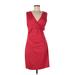 Diane von Furstenberg Casual Dress - Sheath: Red Solid Dresses - Women's Size Large