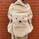 Baby Stroller Windproof Blanket Newborn Swaddle Wrap Coral Fleece Cover Bear Bunny Winter Out