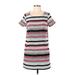 Cupcakes & Cashmere Casual Dress - Shift: Gray Stripes Dresses - Women's Size Small