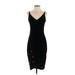 Laundry by Shelli Segal Cocktail Dress - Party V-Neck Sleeveless: Black Dresses - Women's Size Small
