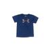 Under Armour Active T-Shirt: Blue Solid Sporting & Activewear - Kids Boy's Size 7