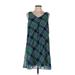 Charming Charlie Casual Dress: Green Grid Dresses - Women's Size Medium