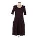 Workshop Republic Clothing Casual Dress - DropWaist: Burgundy Stripes Dresses - Women's Size Medium