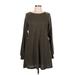 Pink Lily Casual Dress - Sweater Dress: Brown Dresses - Women's Size Large