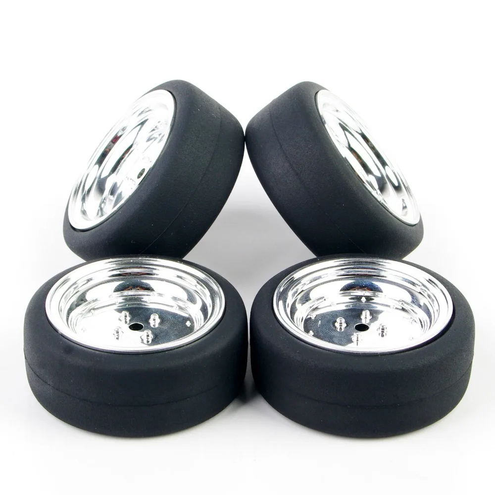 1:10 flache Drift Reifen Rad und Felge Hub 4 stücke für 1:10 On-Road Auto HSP HPI Auto Modell