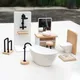 1:12 Dollhouse Miniature Bathroom Set Shower Room Toilet Bathtub Sink Commode Furniture Decor Toy