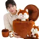 Stuffed Creative Pinecone Turn into Squirrel Plush Toy Soft Pillow Cartoon Toys Big Tail Squirrels