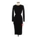 H&M Casual Dress - Midi High Neck Long sleeves: Black Print Dresses - Women's Size 6