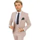 Full Boy's Formal Suit 3 Pieces Peaked Lapel Jacket U Neck Vest Slim Fit Costume Suits for Boys