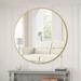 Latitude Run® Wall Mirror Circular Mirror Metal Framed Mirror Round Vanity Mirror Dressing Mirror Metal in Yellow | 0.98 H x 48 W x 48 D in | Wayfair