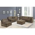 Brown Sectional - Hokku Designs Modular Sectional 7Pc Set Modular Sofa Set Couch 3X Corner Wedge 3X Armless Chairs & 1X Ottoman Ply Chenille | Wayfair