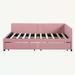 Red Barrel Studio® Full Size Daybed w/ 2 Storage Drawers Upholstered/Linen in Pink | 27.6 H x 57.9 W x 78.9 D in | Wayfair