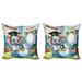 430032_Ambesonne Cartoon Throw Pillow Cover 2Pack Potty Training Elephant Art Microfiber in Blue/Gray/Green | 18 H x 18 W x 1 D in | Wayfair
