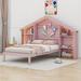 Cosmic Bookcase Storage Bed Wood in Pink | 57.6 H x 77.6 W x 89.7 D in | Wayfair COS83205599AAH