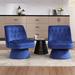 Barrel Chair - Latitude Run® Corrstown 21" Wide Tufted Velvet Swivel Barrel Chair in Blue | 31 H x 21 W x 22 D in | Wayfair