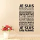 Je suis une femme français vinyle Stickers muraux France filles chambre décoration murale