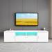 Ebern Designs Modern Tv Stand w/ Led Lights Entertainment Center Tv Cabinet w/ Storage Wood in White | Wayfair 4B8E981D646E48A8B2C86E4D64312201