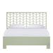 David Francis Furniture Ivy Open-Frame Bed Wood/Wicker/Rattan in Green | 60 H x 80 W x 83.5 D in | Wayfair B5055-K-S115