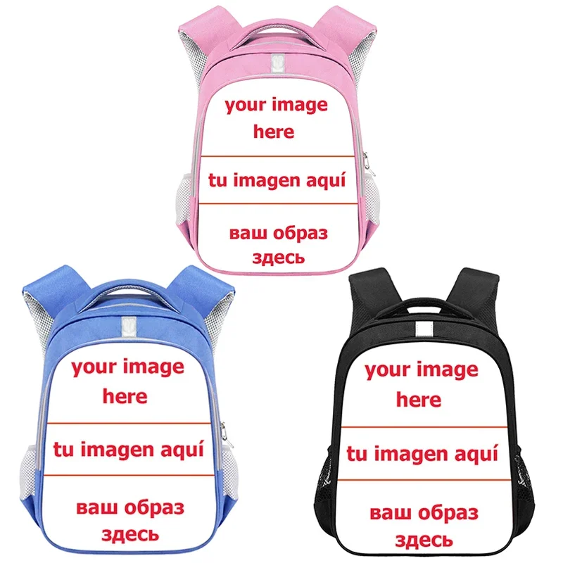 Personnalisez votre Image Logo nom sac à dos 14 pouces dessin animé maternelle sacs à dos garçons filles enfants sacs d'école enfants livre sac cadeau