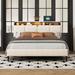 Myhomekeepers Upholstered Platform Bed w/ Storage Headboard, Sensor Light & A Set Of Sockets & USB Ports, Linen Fabric Wood & Upholstered | Wayfair