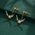 Boucles d'oreilles Anime Magic Gold Flying Thief clou d'oreille en argent regardé Harries autour