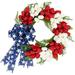 Northlight Seasonal Tulip Floral Patriotic 24" Polyester Wreath in Blue/Red/White | 24 H x 24 W x 6 D in | Wayfair NORTHLIGHT SM95535