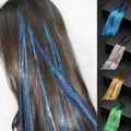 Extension de Cheveux Brillants Bleu Lac 36 Pouces Mèches de Tinsel Rotterdam Kle pour Fille