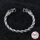 Bracelet loup Viking en argent Sterling S925 avec boîte en bois cadeau pour homme ou femme