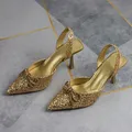 Chaussures de soirée à talons hauts pour femmes escarpins à paillettes brillantes chaussures de