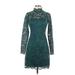 Betsey Johnson Cocktail Dress: Teal Brocade Dresses - Women's Size 4