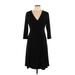 Jones Wear Dress Casual Dress - Midi: Black Solid Dresses - Women's Size 12 Petite