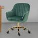 Everly Quinn Velvet Task Chair Upholstered/Metal | 32.67 H x 22.83 W x 24.01 D in | Wayfair CDFA117A6D1C4DD0A35F97B1B15FDFE7