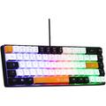 The G-Lab Keyz Hydrogen TKL Gaming-Tastatur mit Kabel, spanisches Layout, 60% mehrfarbige Hintergrundbeleuchtung, leise, Mini-Gamer-Tastatur, für PC, PS4, PS5, New 2024, Schwarz/Weiß/Orange