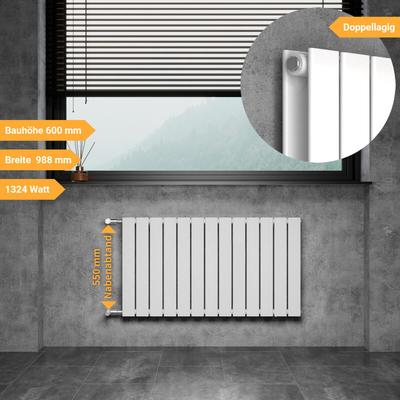 Witen&nock - Design Heizkörper Flachheizkörper Paneelheizkörper mit seitlichen Anschlüssen Image
