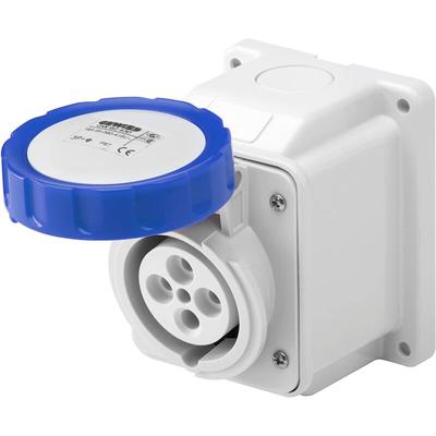 Feste Einbausteckdose 10 Grad IP44 2P+E 16A 200-250V Blaue Schraubverkabelung Image