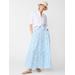 J.McLaughlin Women's Ophelia Maxi Skirt in Mini Bloomsbury White/Blue, Size Large | Cotton